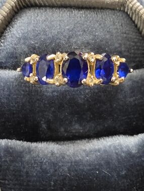 925 Silver Spinel Yellow Gold Ring